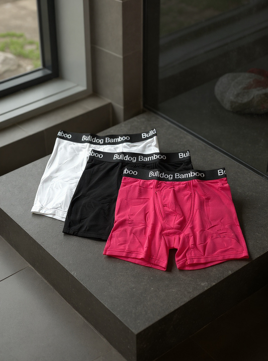 Bamboo Boxers 3 pack (plain) Buy 1 PACK GET 1 PAIR FREE PLAIN-RANDOM COLOUR