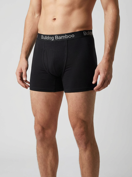 Bamboo Boxers 5 pack mixed (3 plain & 2 Bulldog logo) BUY 1 PACK GET 1 PAIR FREE PLAIN-RANDOM COLOUR