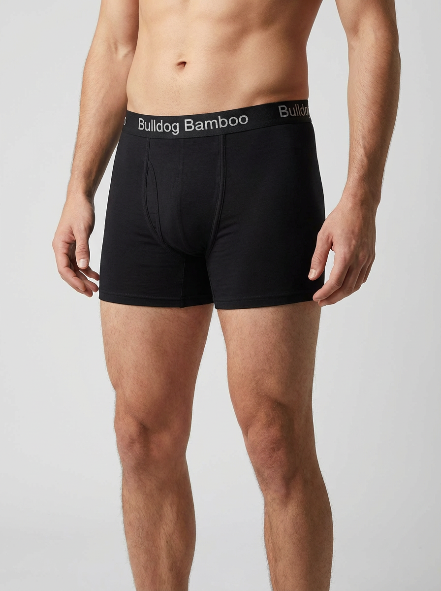 Bamboo Boxers 3 pack mixed (2 plain & 1 Bulldog logo) BUY 1 PACK GET 1 PAIR FREE PLAIN-RANDOM COLOUR