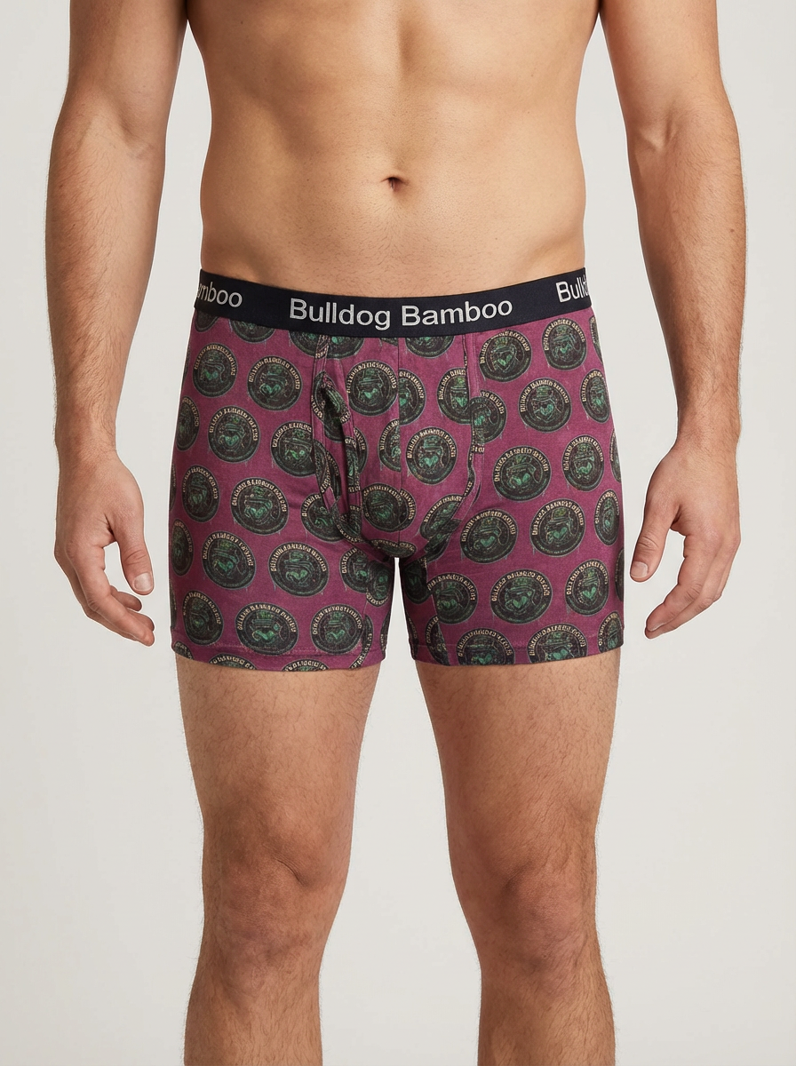 Bamboo Boxers 5 pack mixed (3 plain & 2 Bulldog logo) BUY 1 PACK GET 1 PAIR FREE PLAIN-RANDOM COLOUR