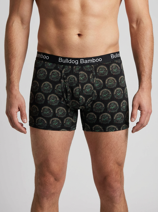 Bamboo Boxers 3 pack mixed (2 plain & 1 Bulldog logo) BUY 1 PACK GET 1 PAIR FREE PLAIN-RANDOM COLOUR