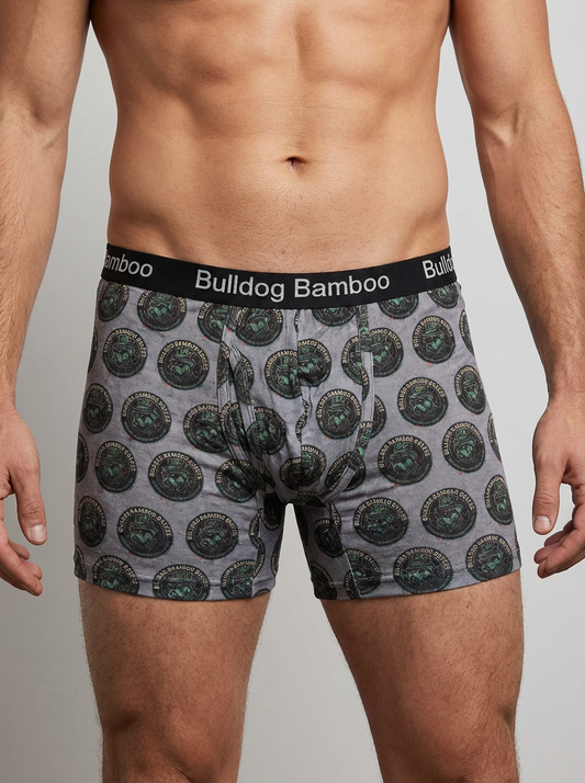Bamboo Boxers 3 pack mixed (2 plain & 1 Bulldog logo) BUY 1 PACK GET 1 PAIR FREE PLAIN-RANDOM COLOUR